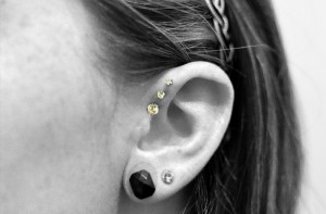 Triple forward helix piercing Stoke-on-trent Body piercing - Hanley, ear, Newcastle, stafffordshire