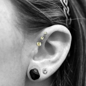 Triple forward helix piercing Stoke-on-trent Body piercing - Hanley, ear, Newcastle, stafffordshire