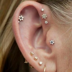 Triple forward helix piercing Stoke-on-trent Body piercing - Hanley, ear, Newcastle, stafffordshire