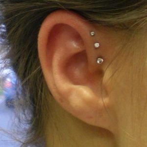 Triple forward helix piercing Stoke-on-trent Body piercing - Hanley, ear, Newcastle, stafffordshire