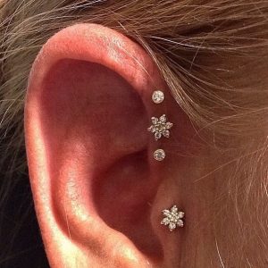 Triple forward helix piercing Stoke-on-trent Body piercing - Hanley, ear, Newcastle, stafffordshire